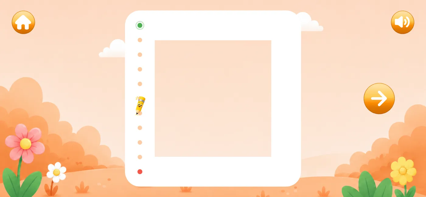 Keke Kids shape tracing screen for basic shape recognition